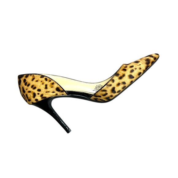 Jessica Simpson Leopard Print Pointed-Toe Heels 3.5" Stiletto Black & Tan Faux F - Picture 4 of 10
